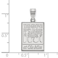 Sterling Silver Rhodium-plated LogoArt University of Mississippi the Grove At Ole Miss Large Pendant view 2