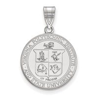 Sterling Silver Rhodium-plated LogoArt Virginia Tech Large Crest Pendant view 1
