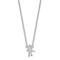 Sterling Silver Rhodium-plated LogoArt West Virginia University Mountaineer Large Pendant Necklace, 18" view 2