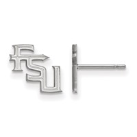 Sterling Silver Rhodium-plated LogoArt Florida State University F-s-u Extra Small Post Earrings view 1