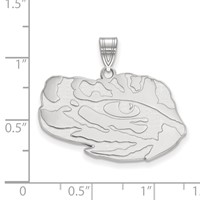 Sterling Silver Rhodium-plated LogoArt Louisiana State University Tiger Eye Large Pendant view 2