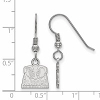 Sterling Silver Rhodium-plated LogoArt University of Alabama Elephant Extra Small Dangle Wire Earrings view 2