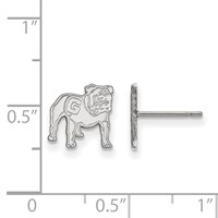 Sterling Silver Rhodium-plated LogoArt University of Georgia Bulldog Extra Small Post Earrings view 2