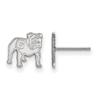 Sterling Silver Rhodium-plated LogoArt University of Georgia Bulldog Extra Small Post Earrings view 1