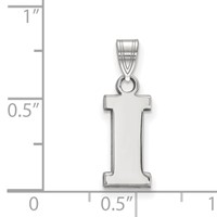 Sterling Silver Rhodium-plated LogoArt University of Iowa Letter I Small Pendant view 2
