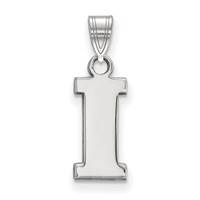 Sterling Silver Rhodium-plated LogoArt University of Iowa Letter I Small Pendant view 1