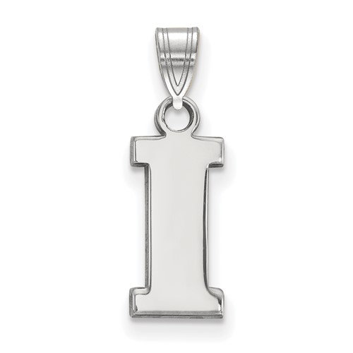 Sterling Silver Rhodium-plated LogoArt University of Iowa Letter I Small Pendant