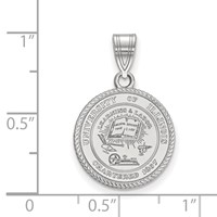 Sterling Silver Rhodium-plated LogoArt University of Illinois Medium Crest Pendant view 2