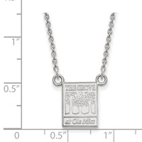 Sterling Silver Rhodium-plated LogoArt University of Mississippi the Grove At Ole Miss Small Pendant Necklace, 18" view 2