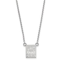 Sterling Silver Rhodium-plated LogoArt University of Mississippi the Grove At Ole Miss Small Pendant Necklace, 18" view 1