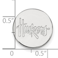 Sterling Silver Rhodium-plated LogoArt University of Nebraska Huskers Lapel Pin view 3