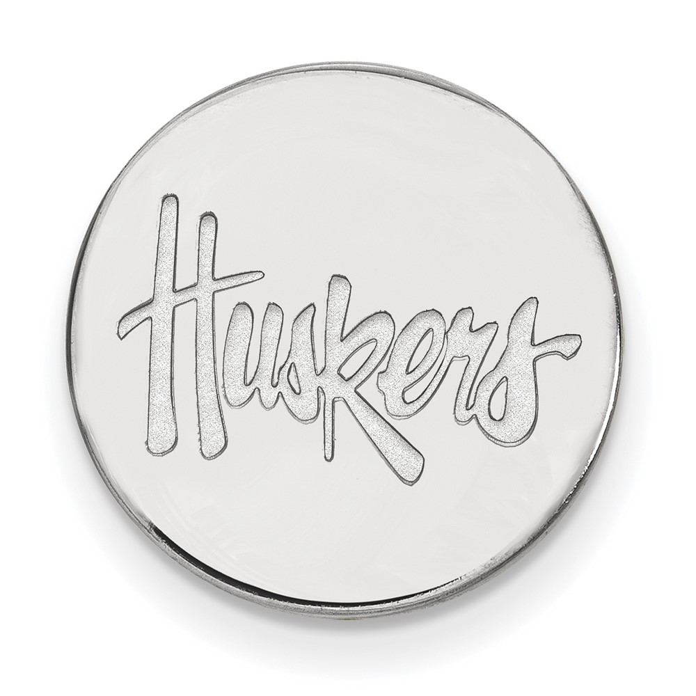 Sterling Silver Rhodium-plated LogoArt University of Nebraska Huskers Lapel Pin