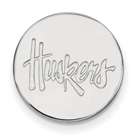 Sterling Silver Rhodium-plated LogoArt University of Nebraska Huskers Lapel Pin view 1