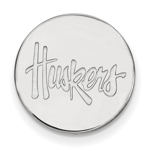 Sterling Silver Rhodium-plated LogoArt University of Nebraska Huskers Lapel Pin