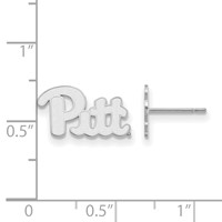 Sterling Silver Rhodium-plated LogoArt University of Pittsburgh Extra Small Post Earrings view 2