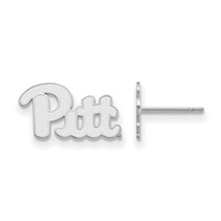 Sterling Silver Rhodium-plated LogoArt University of Pittsburgh Extra Small Post Earrings view 1