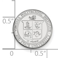 Sterling Silver Rhodium-plated LogoArt Virginia Tech Crest Lapel Pin view 3