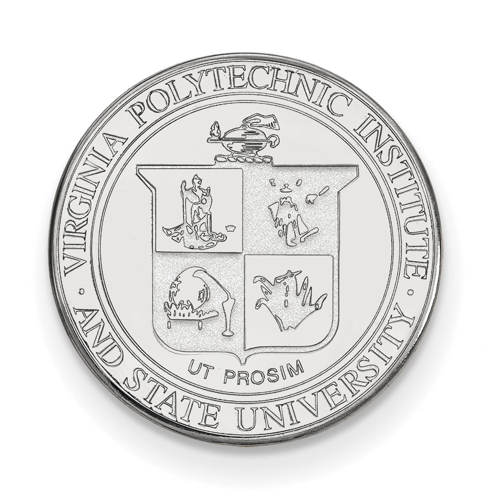 Sterling Silver Rhodium-plated LogoArt Virginia Tech Crest Lapel Pin