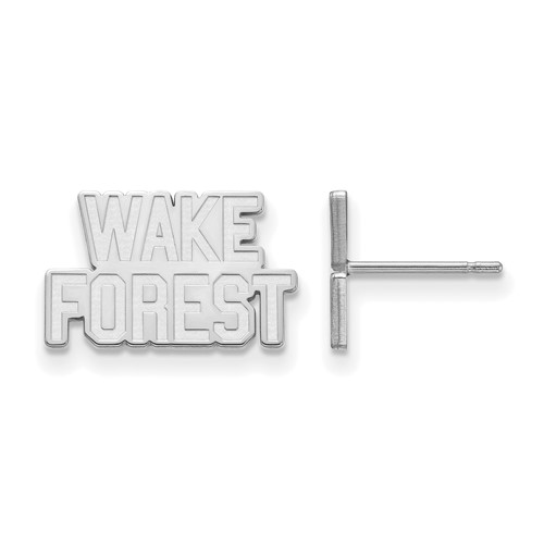 Sterling Silver Rhodium-plated LogoArt Wake Forest University W-f Extra Small Post Earrings