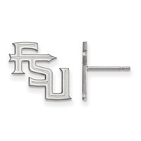 Sterling Silver Rhodium-plated LogoArt Florida State University F-s-u Small Post Earrings view 1