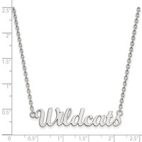 Sterling Silver Rhodium-plated LogoArt Kansas State University Wildcats Script Medium Pendant Necklace, 18" view 2