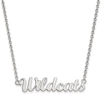 Sterling Silver Rhodium-plated LogoArt Kansas State University Wildcats Script Medium Pendant Necklace, 18" view 1