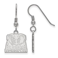 Sterling Silver Rhodium-plated LogoArt University of Alabama Elephant Small Dangle Wire Earrings view 1