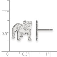 Sterling Silver Rhodium-plated LogoArt University of Georgia Bulldog Small Post Earrings view 2