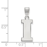 Sterling Silver Rhodium-plated LogoArt University of Iowa Letter I Medium Pendant view 2
