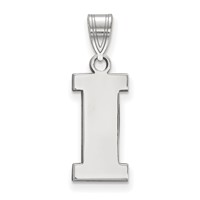 Sterling Silver Rhodium-plated LogoArt University of Iowa Letter I Medium Pendant view 1