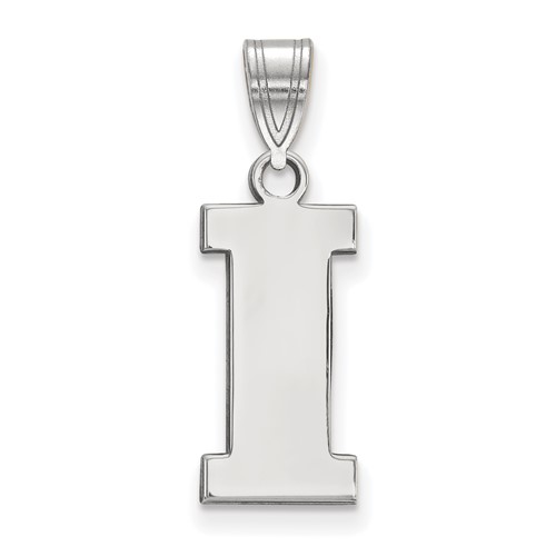 Sterling Silver Rhodium-plated LogoArt University of Iowa Letter I Medium Pendant