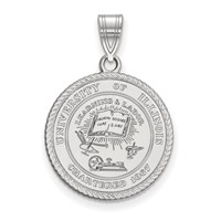 Sterling Silver Rhodium-plated LogoArt University of Illinois Large Crest Pendant view 1