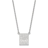 Sterling Silver Rhodium-plated LogoArt University of Mississippi the Grove At Ole Miss Large Pendant Necklace, 18" view 1