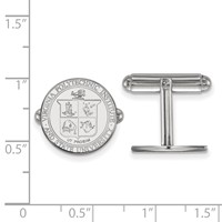 Sterling Silver Rhodium-plated LogoArt Virginia Tech Crest Cuff Links view 2