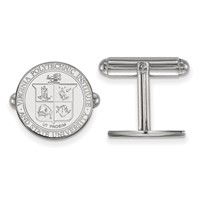 Sterling Silver Rhodium-plated LogoArt Virginia Tech Crest Cuff Links view 1