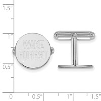 Sterling Silver Rhodium-plated LogoArt Wake Forest University W-f Deacon Cuff Links view 2