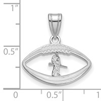 Sterling Silver Rhodium-plated LogoArt West Virginia University Mountaineer Football Pendant view 3