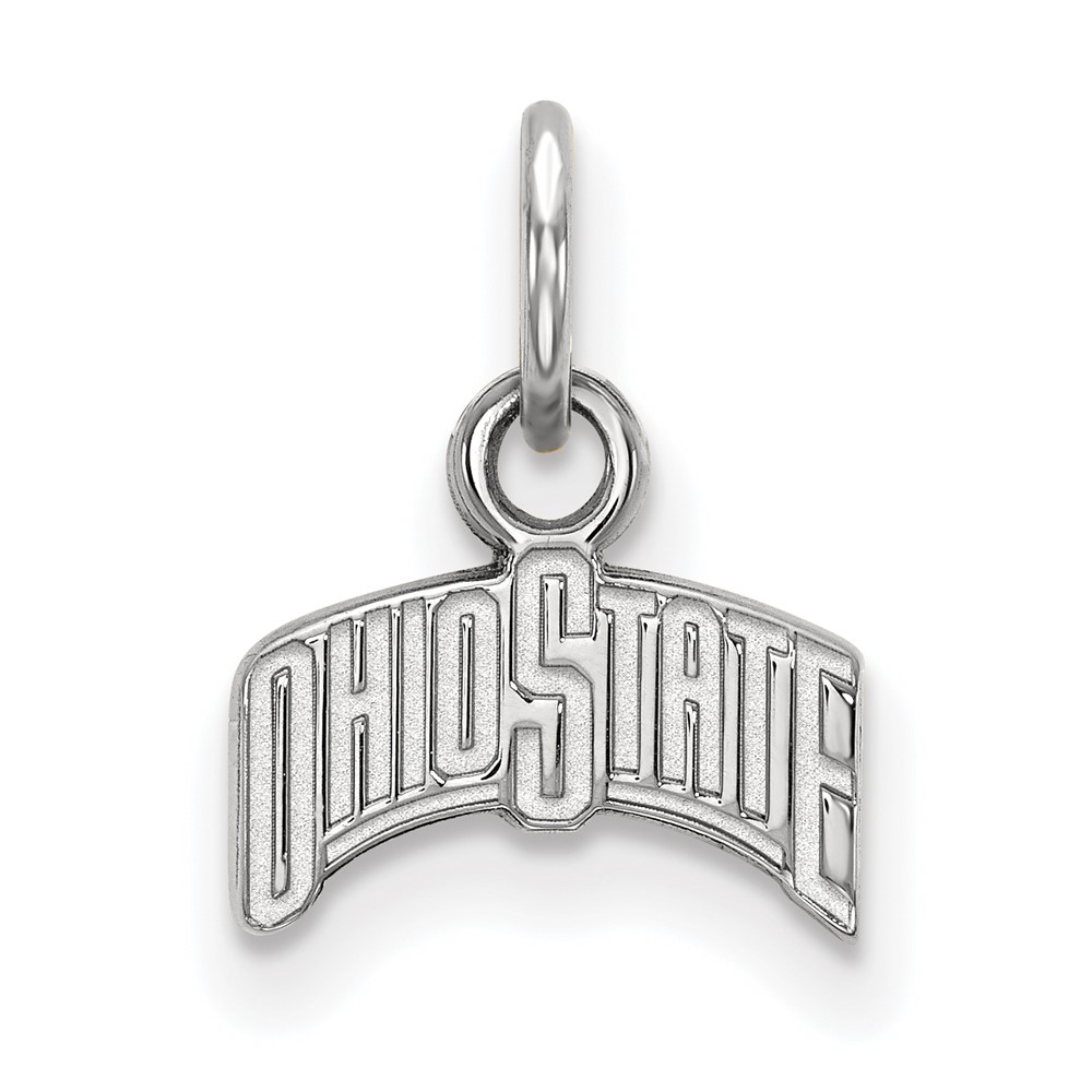 Sterling Silver Rhodium-plated LogoArt the Ohio State University Extra Small Pendant