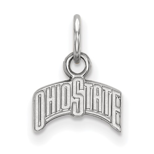 Sterling Silver Rhodium-plated LogoArt the Ohio State University Extra Small Pendant