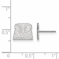 Sterling Silver Rhodium-plated LogoArt University of Alabama Elephant Extra Small Post Earrings view 2