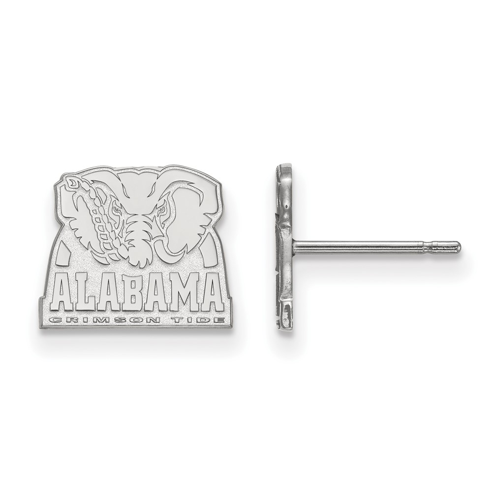 Sterling Silver Rhodium-plated LogoArt University of Alabama Elephant Extra Small Post Earrings