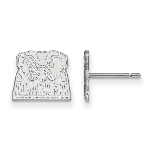 Sterling Silver Rhodium-plated LogoArt University of Alabama Elephant Extra Small Post Earrings