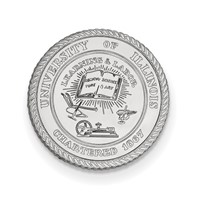 Sterling Silver Rhodium-plated LogoArt University of Illinois Crest Lapel Pin view 1