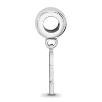 Sterling Silver Rhodium-plated LogoArt University of Nebraska Letter N Small Dangle Bead Charm view 2