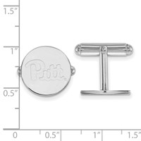 Sterling Silver Rhodium-plated LogoArt University of Pittsburgh Cuff Links view 2
