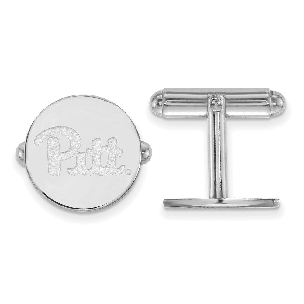 Sterling Silver Rhodium-plated LogoArt University of Pittsburgh Cuff Links