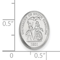 Sterling Silver Rhodium-plated LogoArt University of South Carolina Crest Lapel Pin view 3