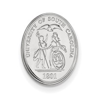 Sterling Silver Rhodium-plated LogoArt University of South Carolina Crest Lapel Pin view 1