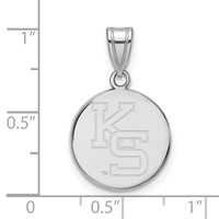 Sterling Silver Rhodium-plated LogoArt Kansas State University K-s Medium Pendant view 2