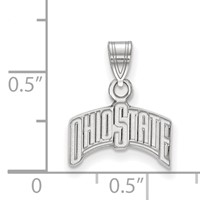 Sterling Silver Rhodium-plated LogoArt the Ohio State University Small Pendant view 2